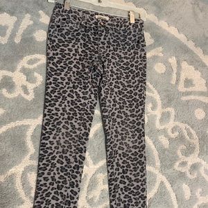 Girls leopard print jeans medium